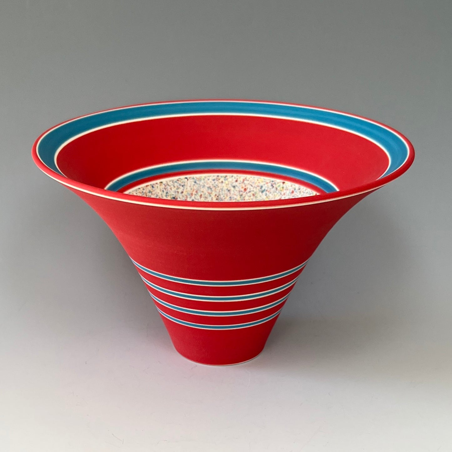 Flared Bowl - Red/Turquoise/Flecked