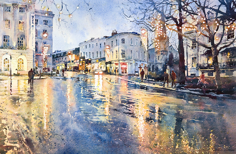 Christmas Lights, The Promenade (Framed Print)