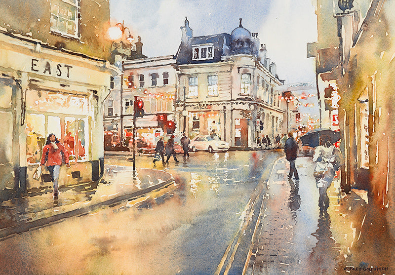 Rainy Day, Cirencester (Mounted Print)