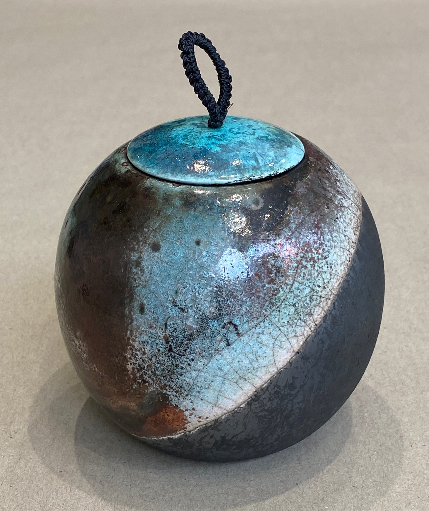 Medium Raku Fired Porcelain Jar