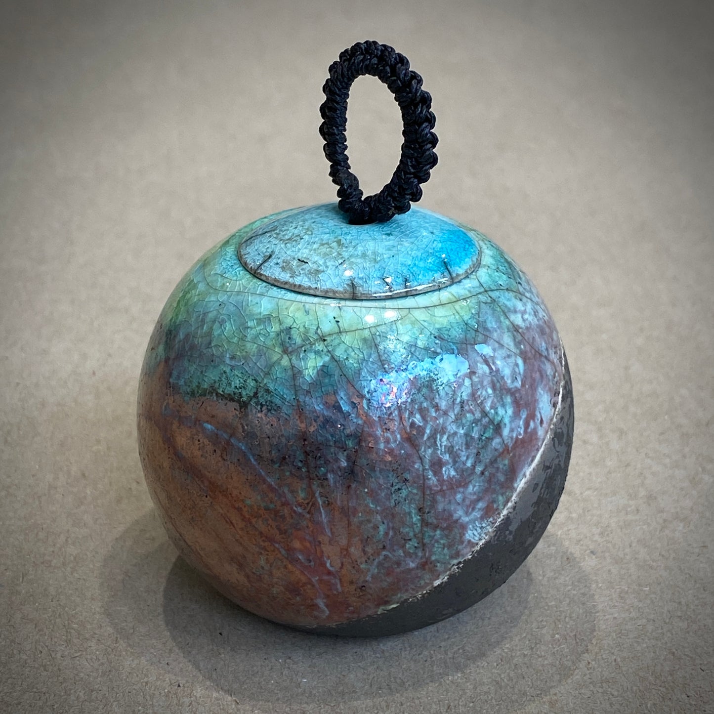 Small Raku Fired Porcelain Jar