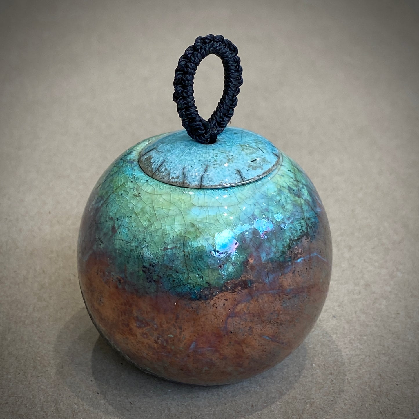 Small Raku Fired Porcelain Jar
