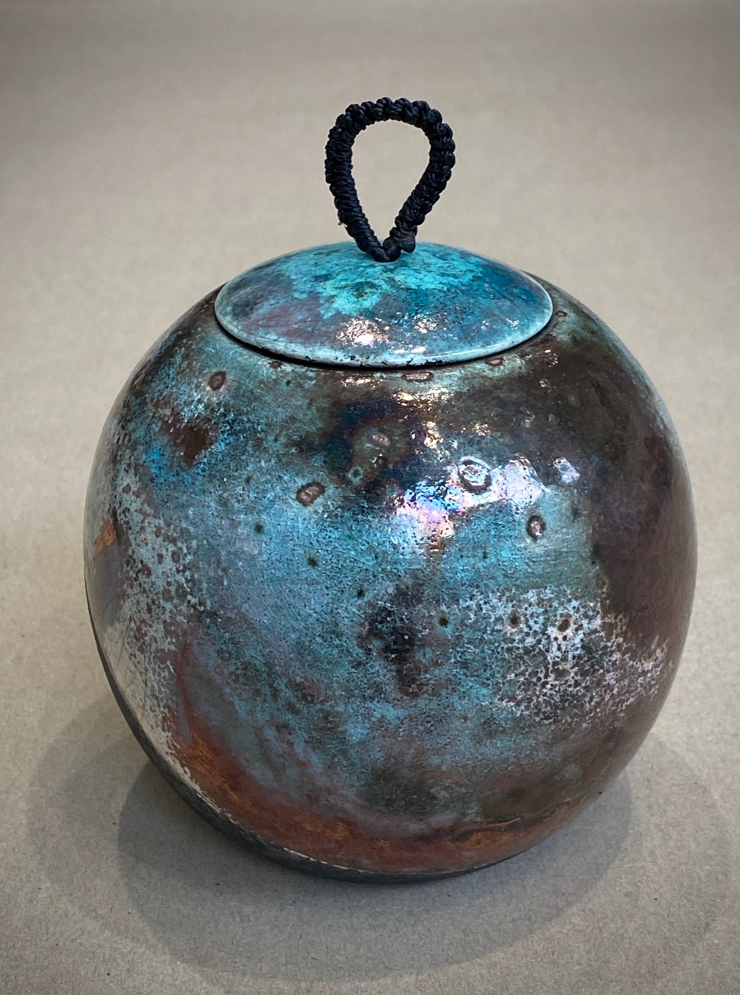 Medium Raku Fired Porcelain Jar