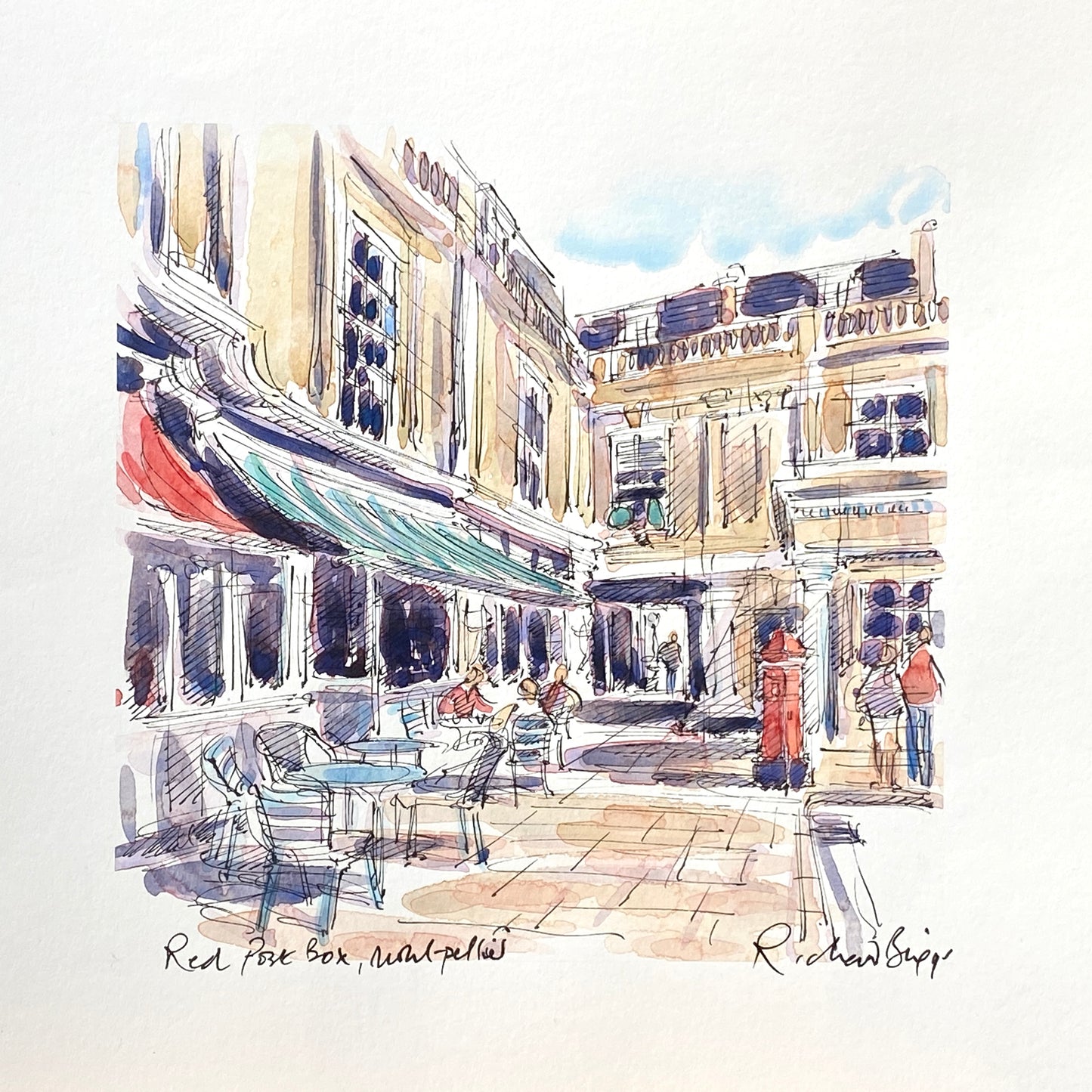 Red Post Box, Montpellier (Mounted)