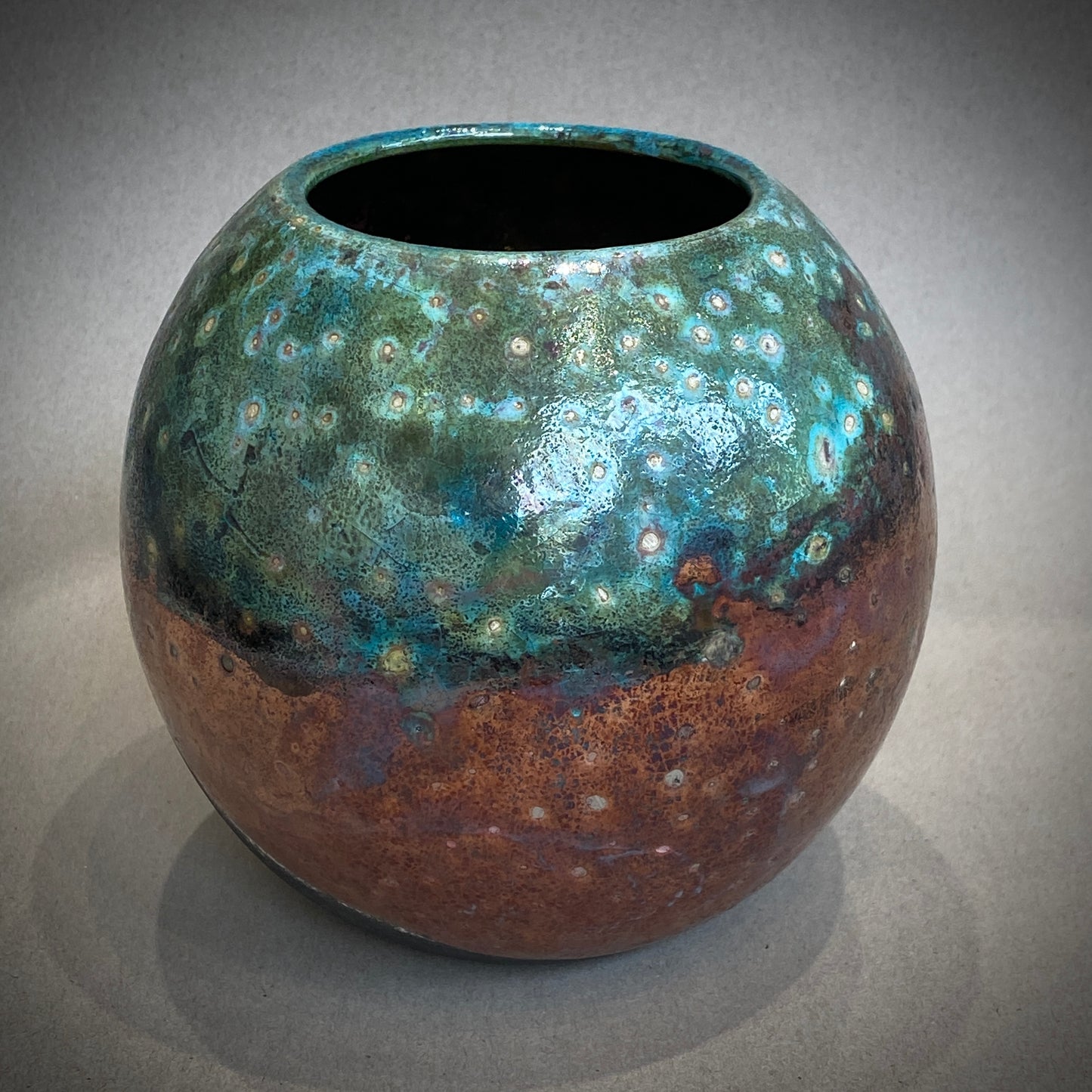 Large Raku Fired Porcelain Jar