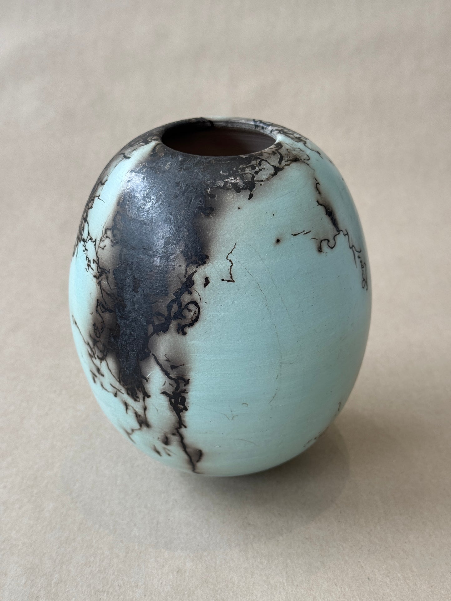 Blue Horse Hair Vessel #105