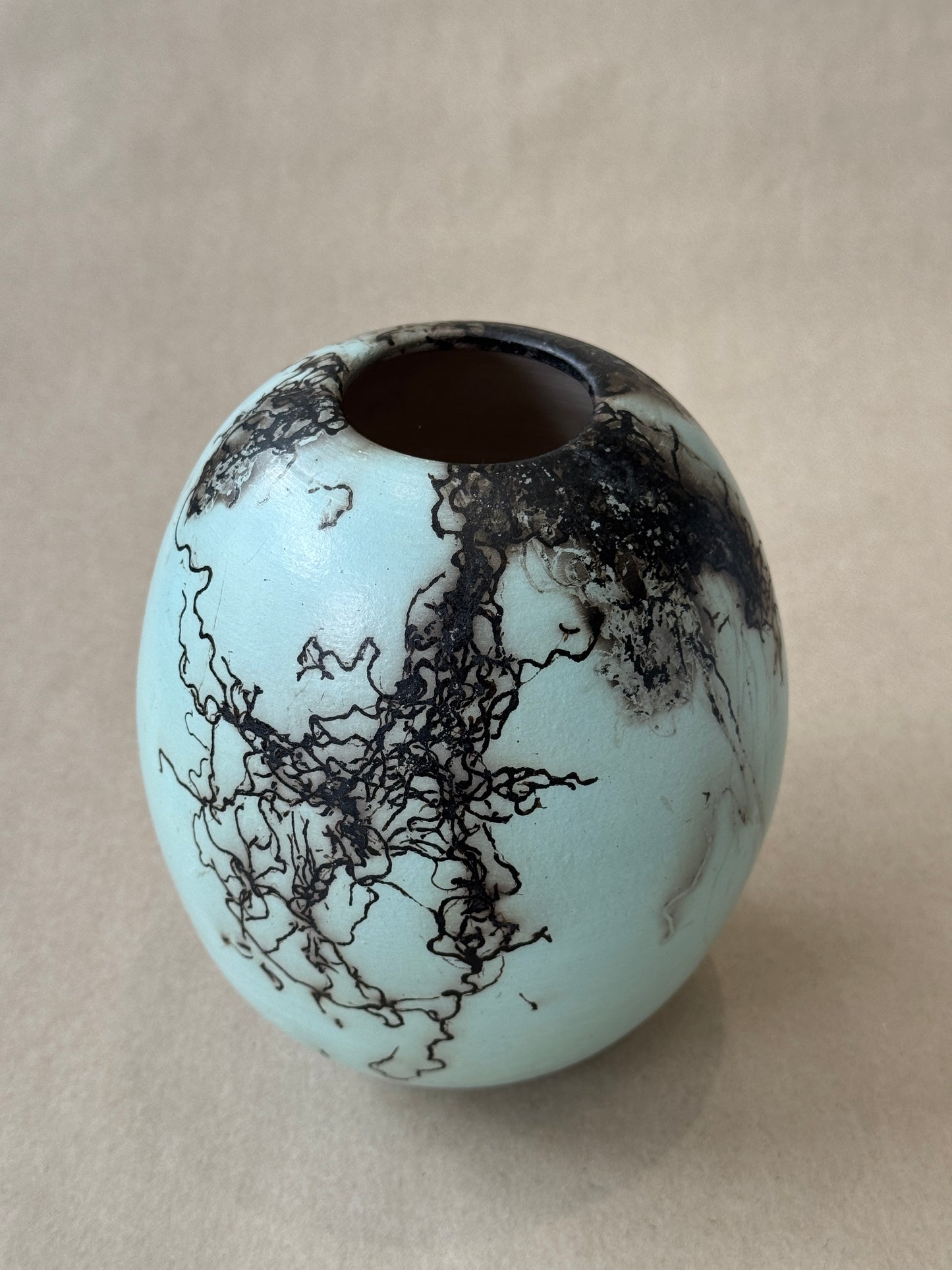 Blue Horse Hair Vessel #105