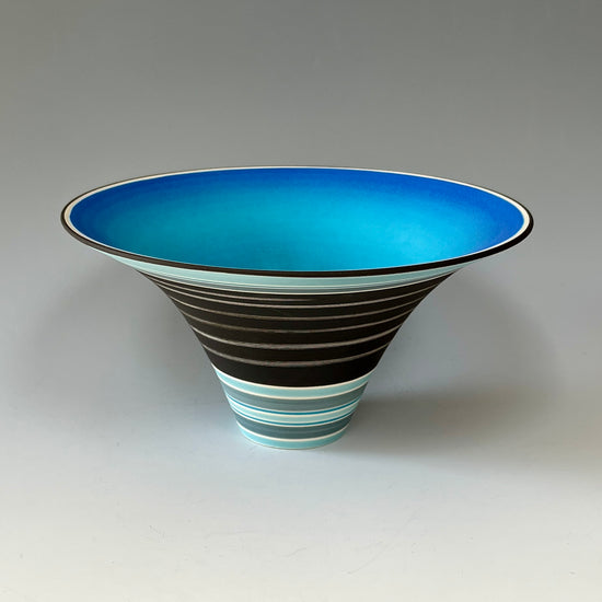 Flared Bowl - Turquoise, Jade & Grey