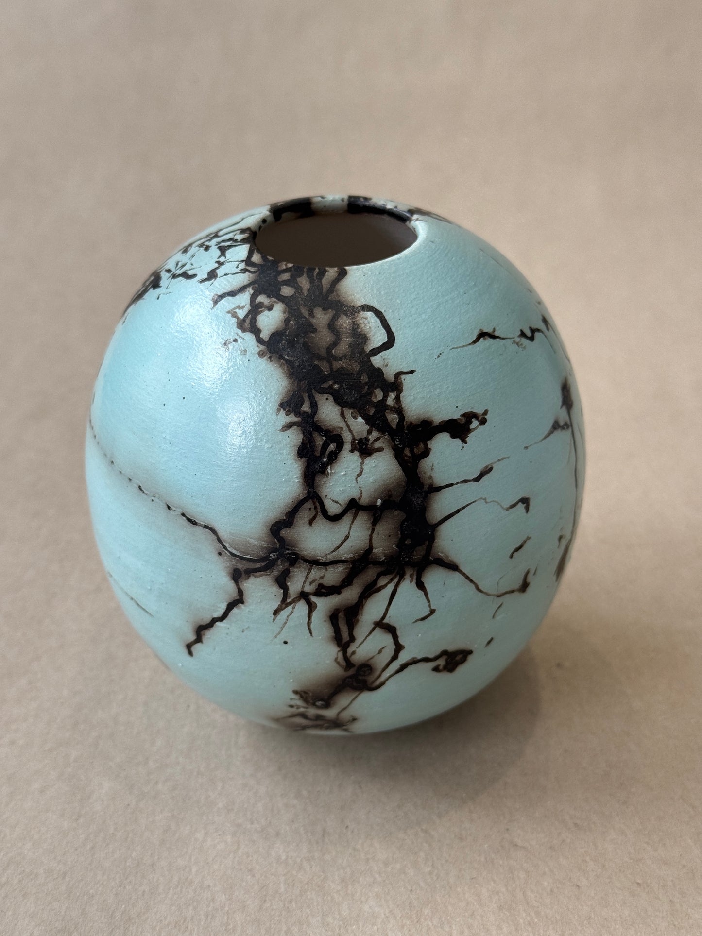 Blue Horse Hair Vessel #106