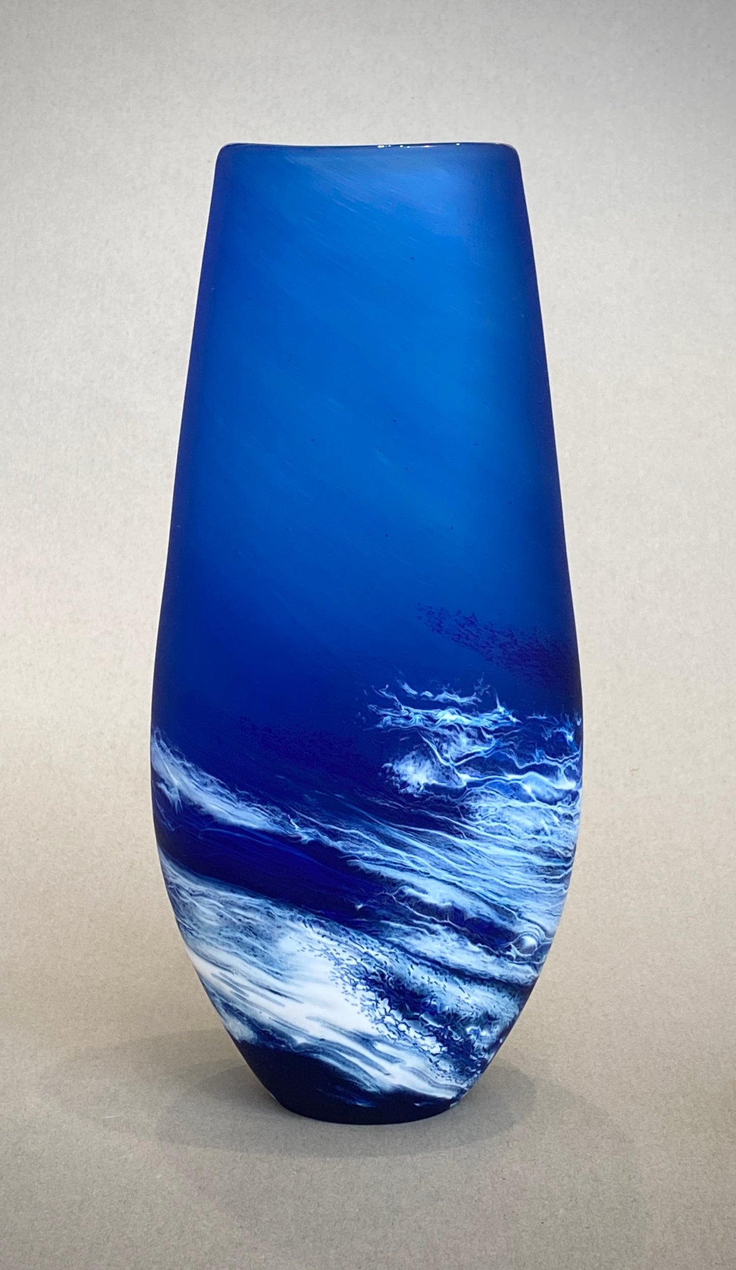 Seaspray Tear Deep Blue Vase