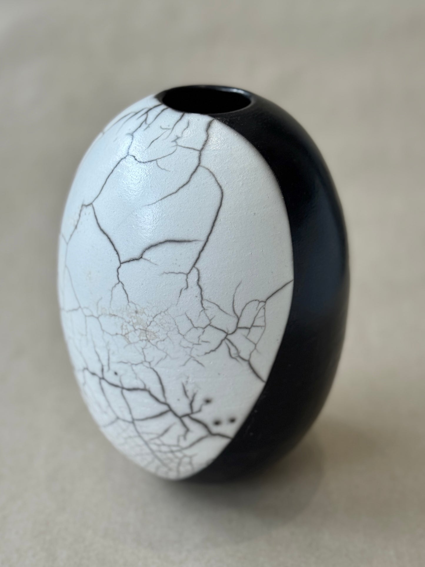 Twist Raku Vessel #112