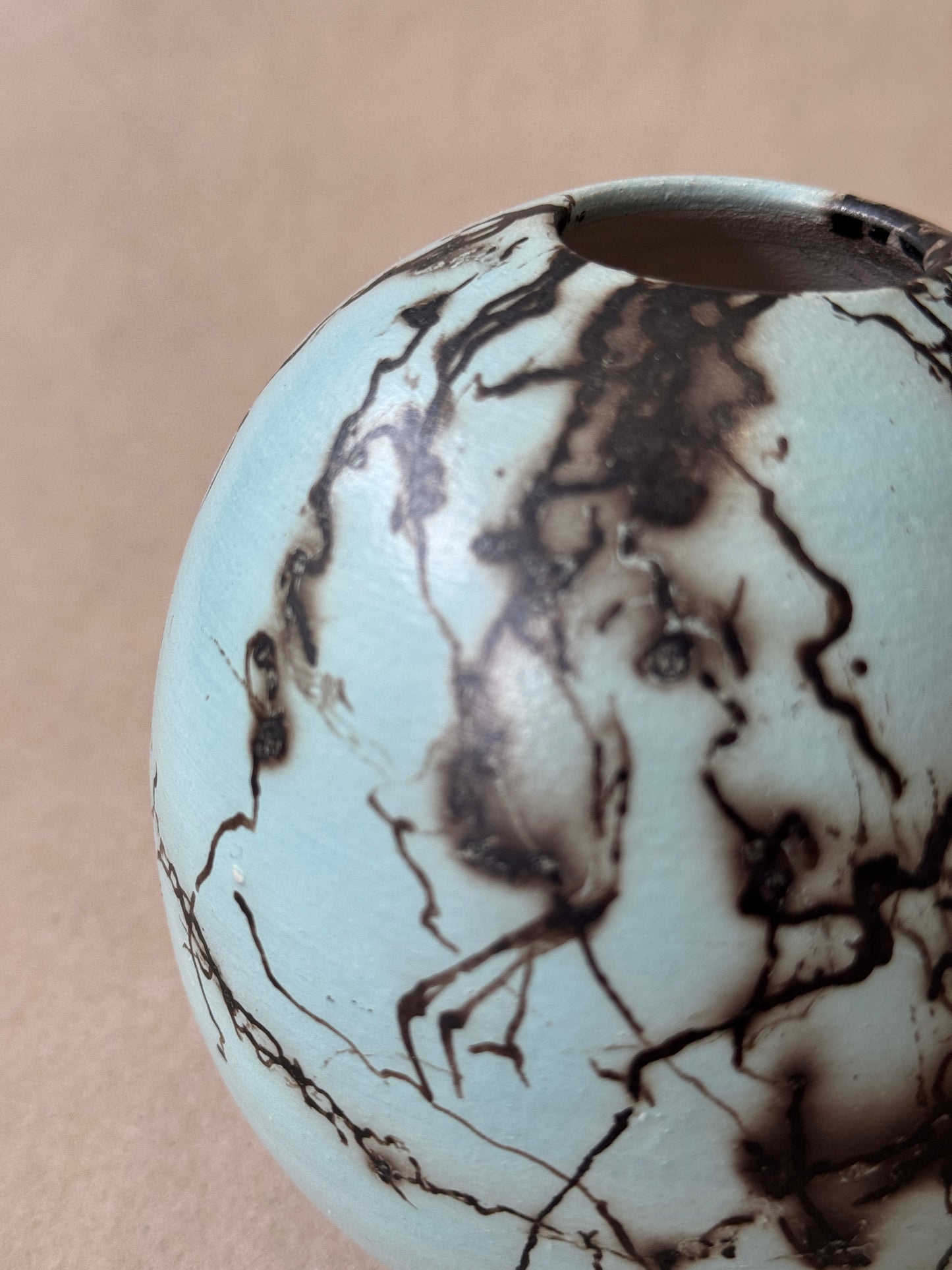 Blue Horse Hair Vessel #106