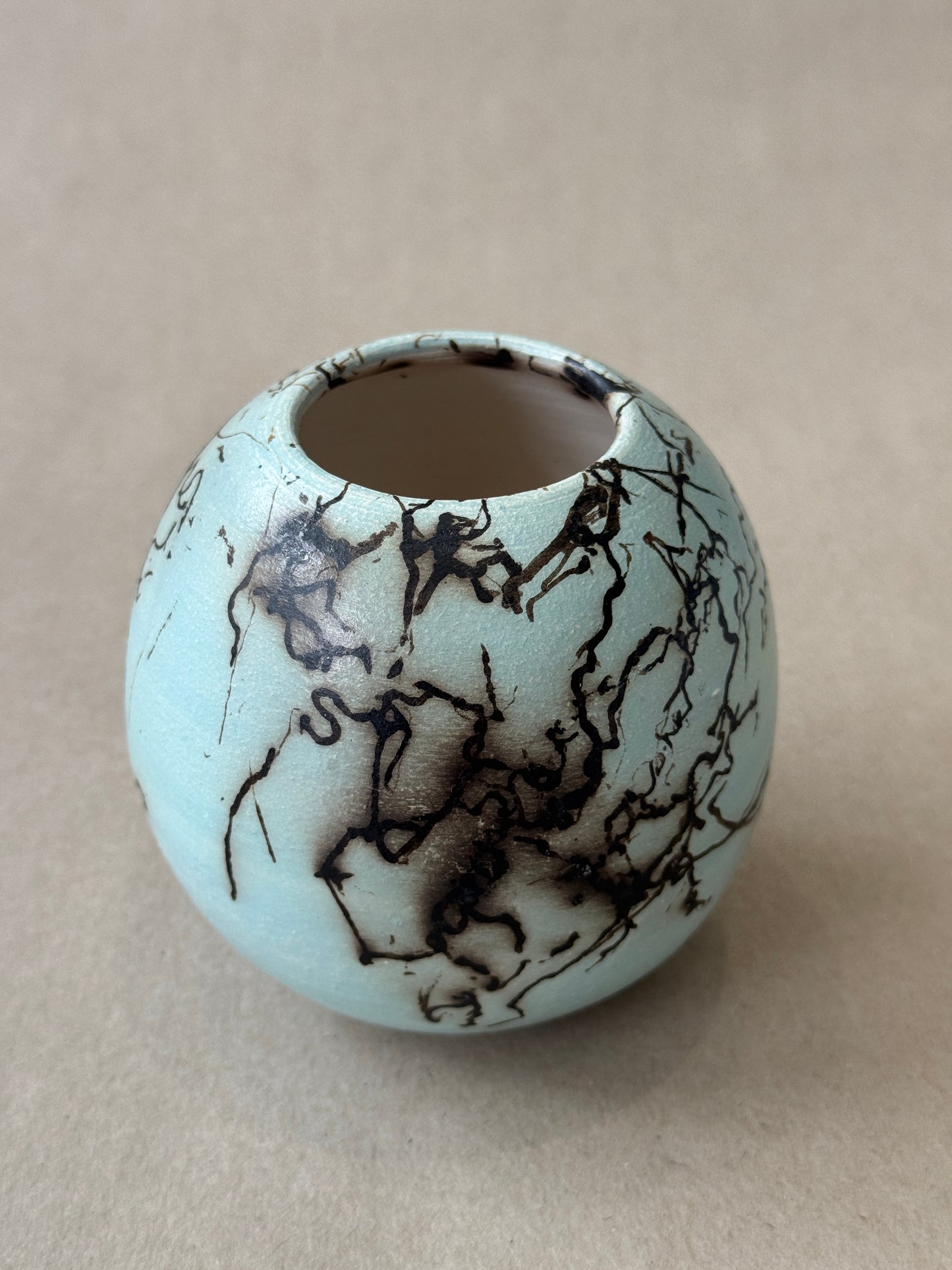 Blue Horse Hair Vessel #107