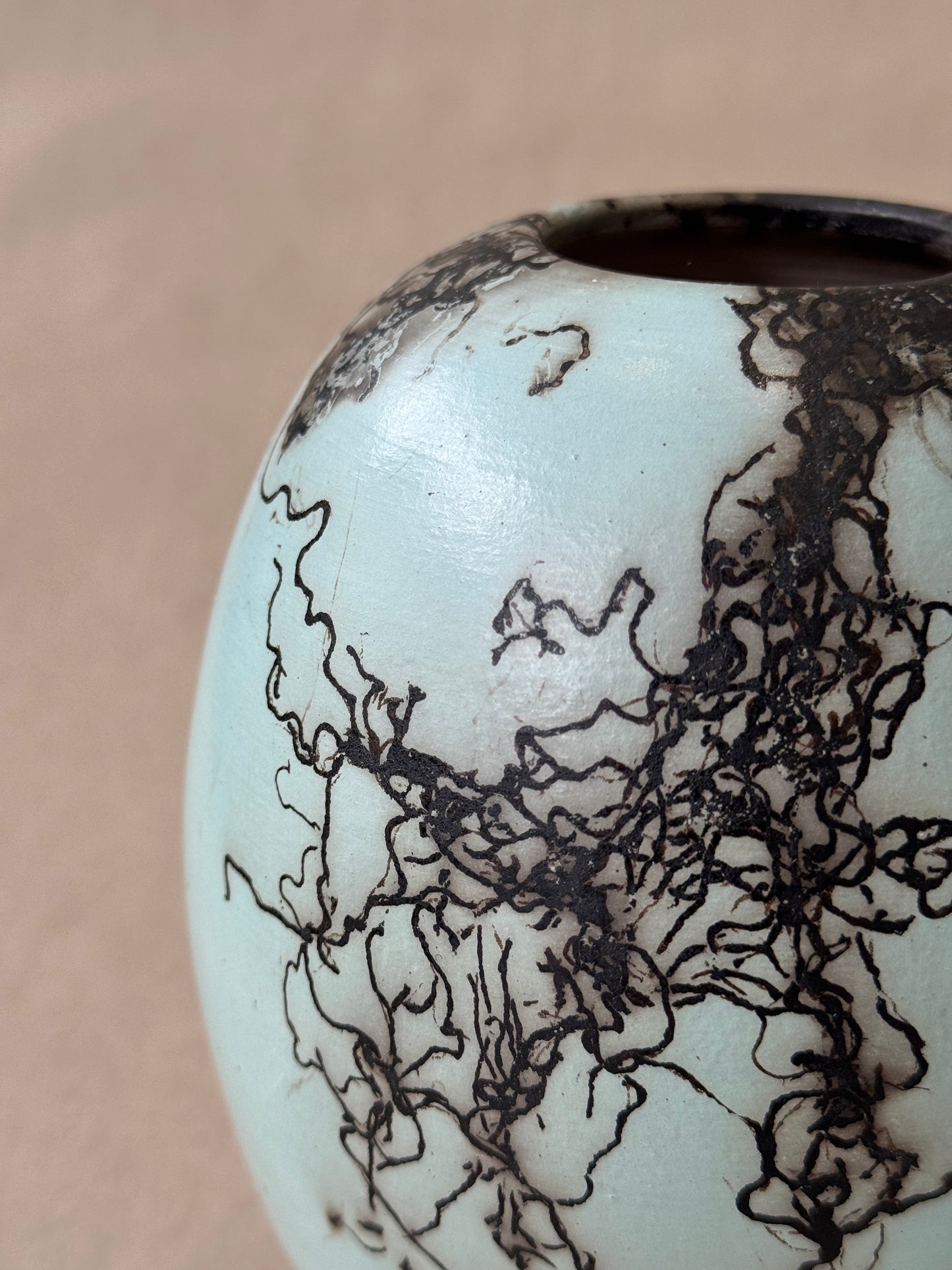 Blue Horse Hair Vessel #105