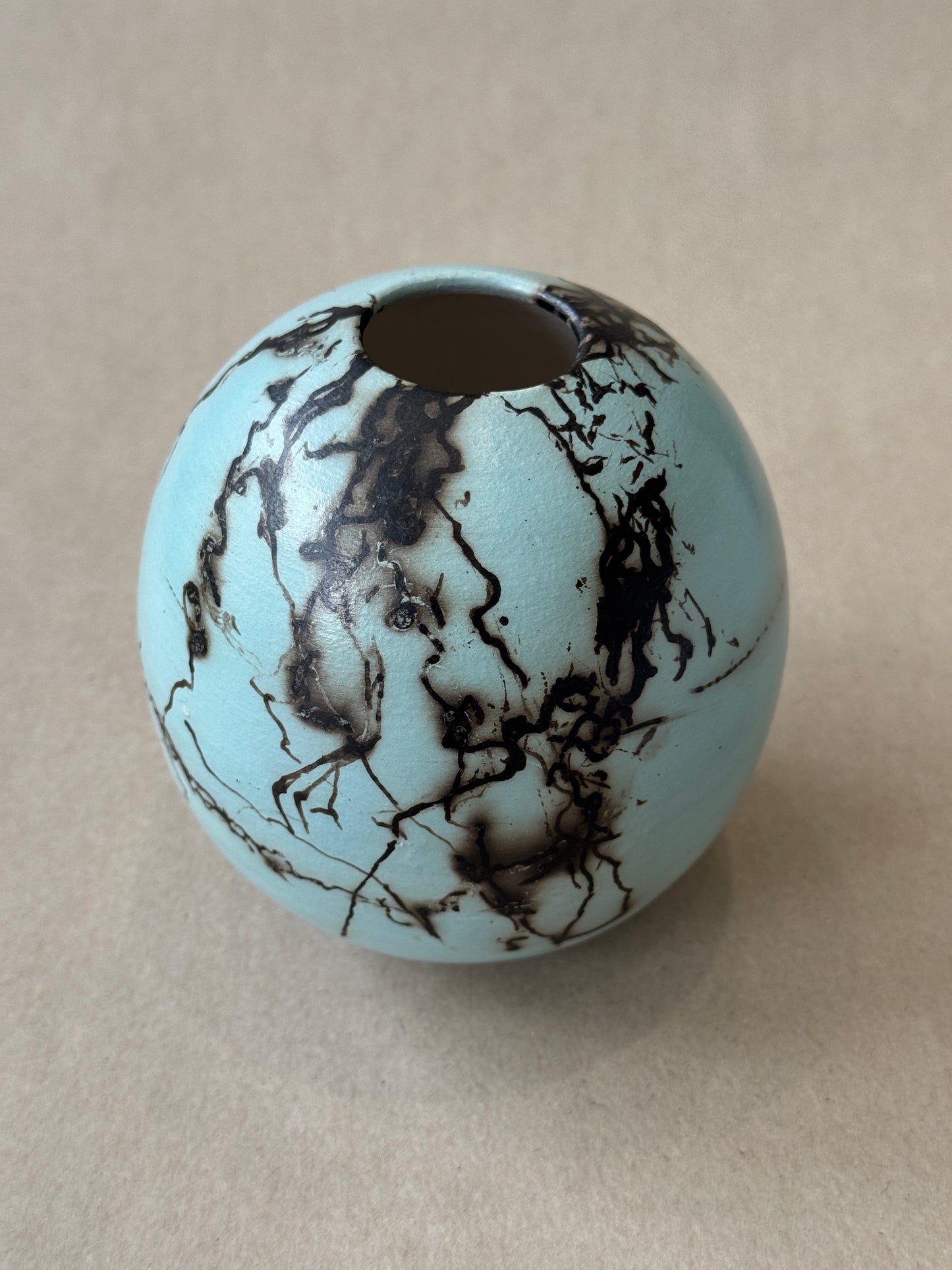 Blue Horse Hair Vessel #106