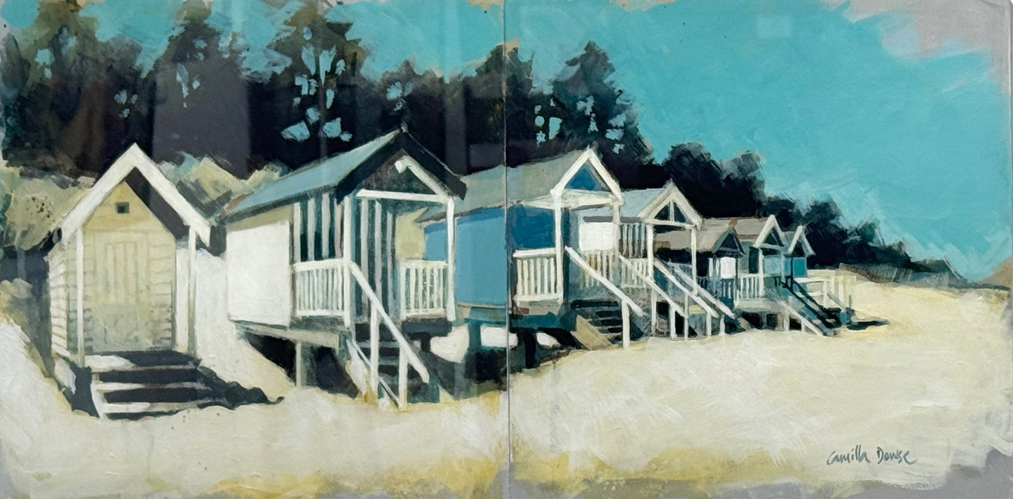 Line of Blue Huts