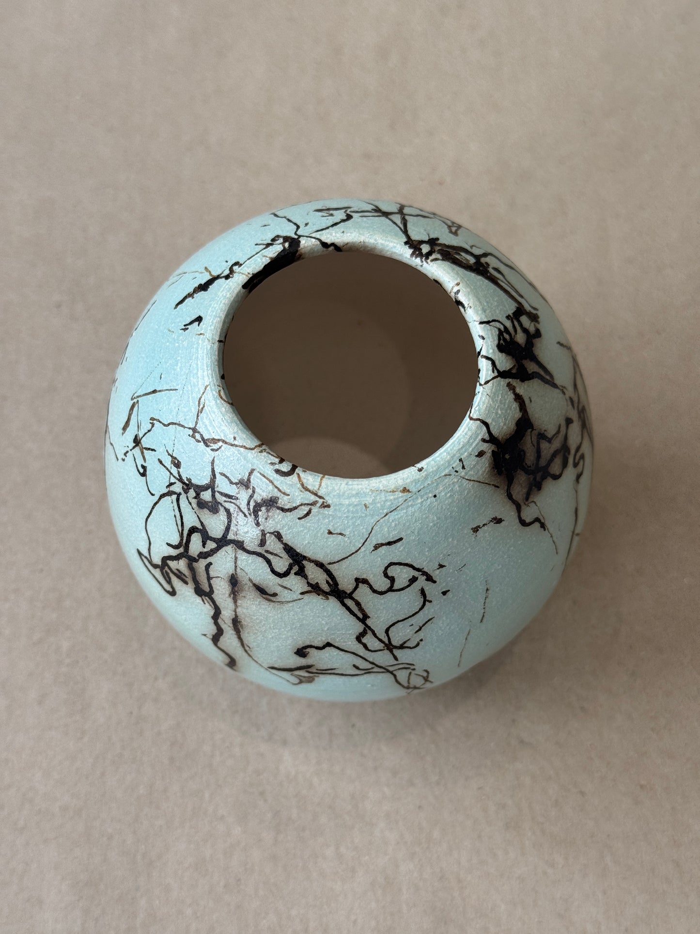 Blue Horse Hair Vessel #107
