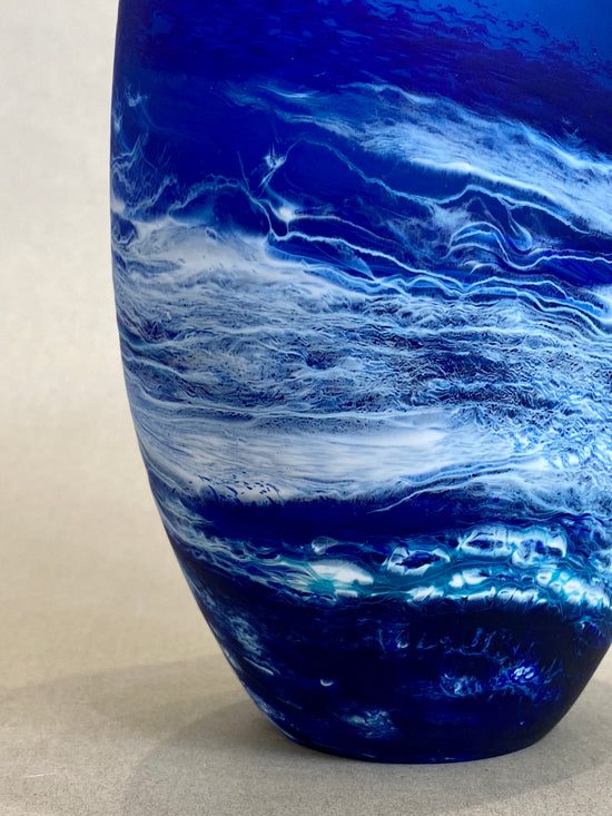 Seaspray Tear Deep Blue Vase