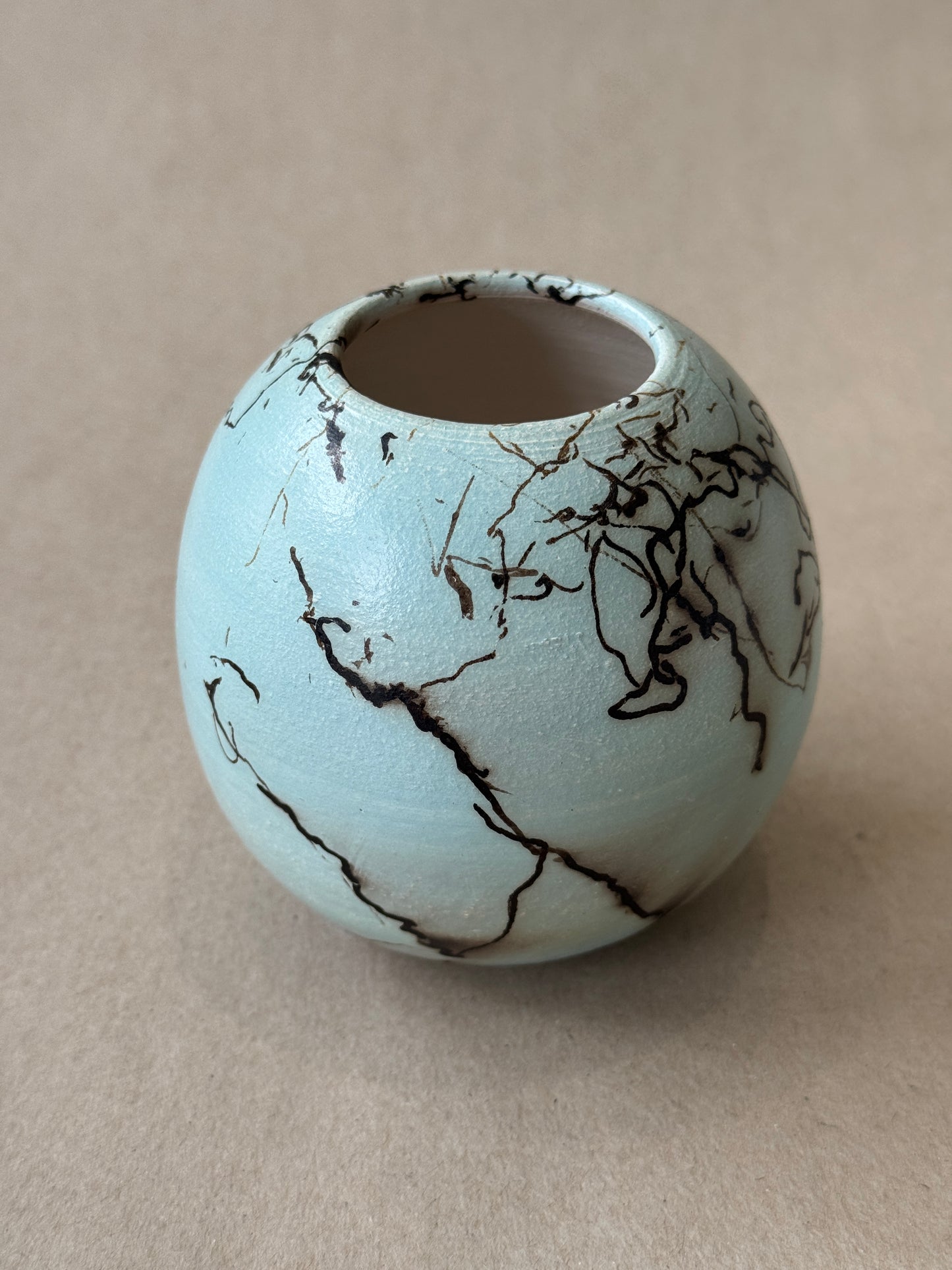 Blue Horse Hair Vessel #107