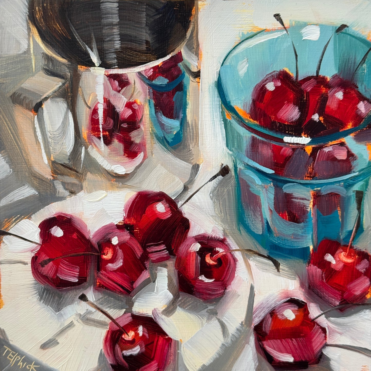 Cherries & Blue Cup