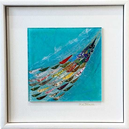 Framed Glass Square - Rainbow Shoal (medium)