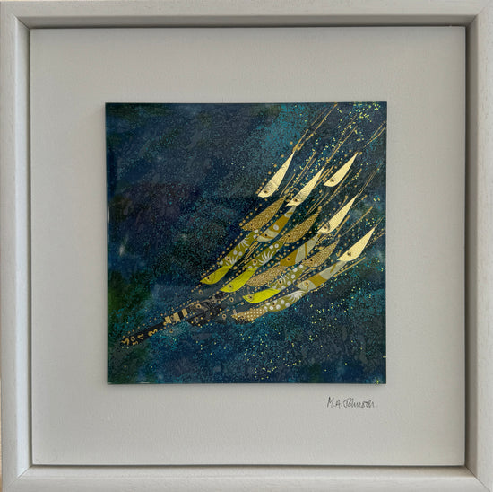 Framed Glass Square - Turquoise Dive (medium)