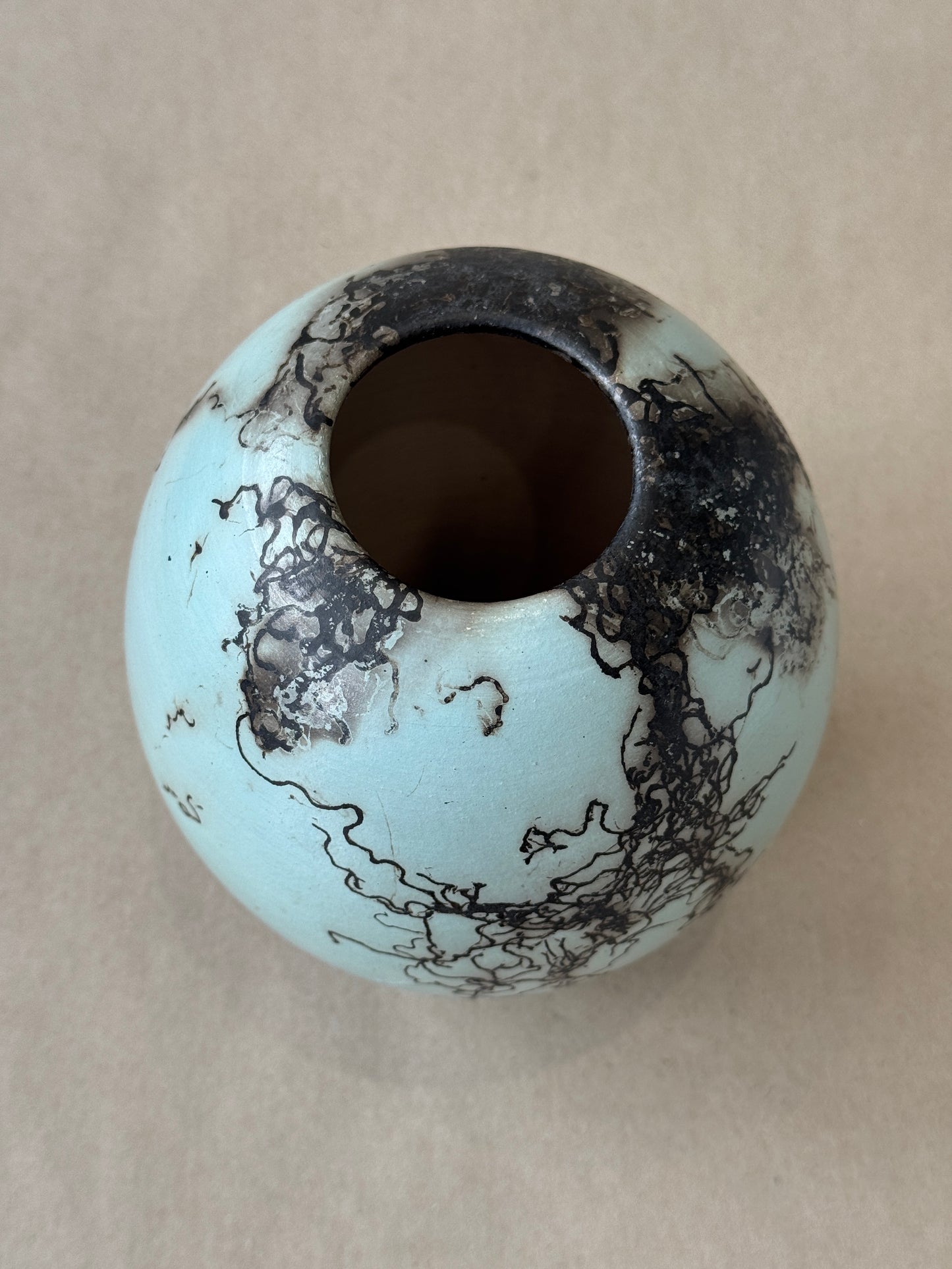 Blue Horse Hair Vessel #105