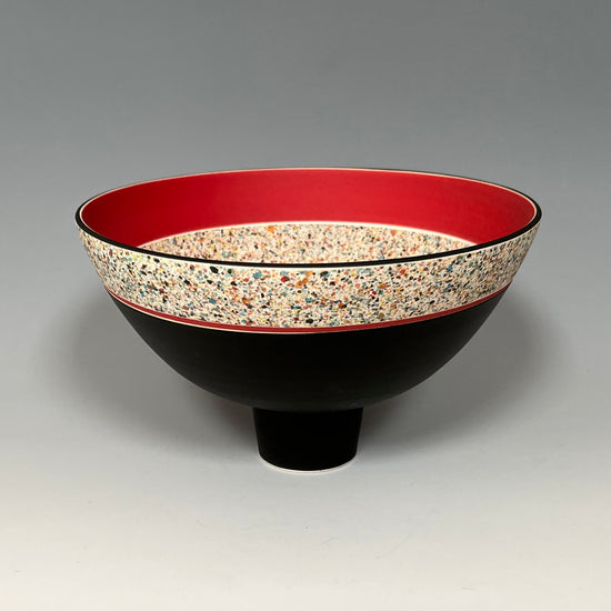 Flecked Bowl On Foot