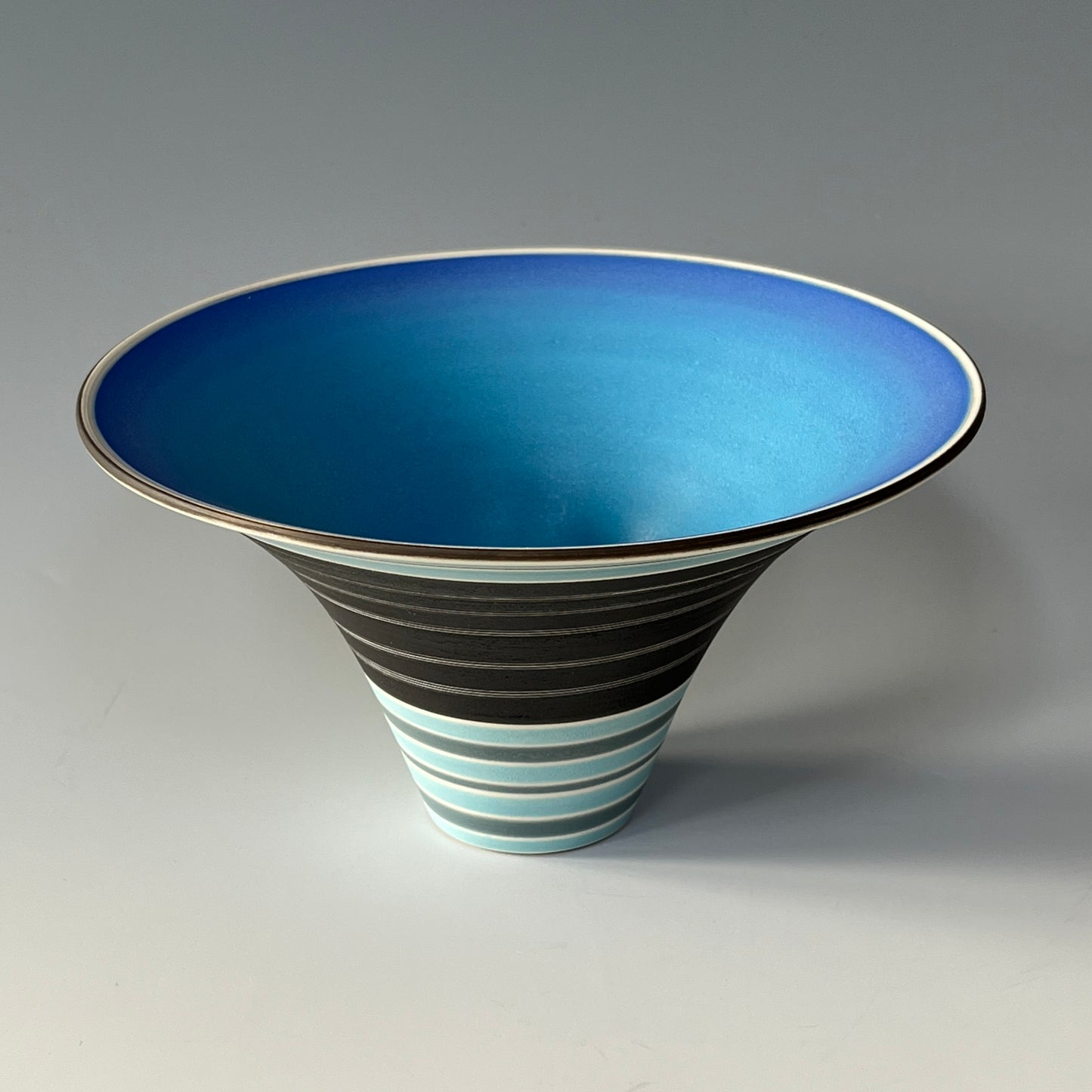 Flared Bowl - Turquoise, Jade & Grey