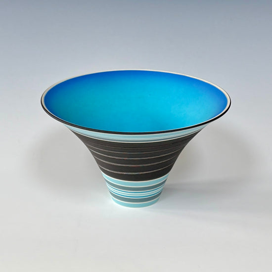Flared Bowl - Turquoise, Jade & Grey