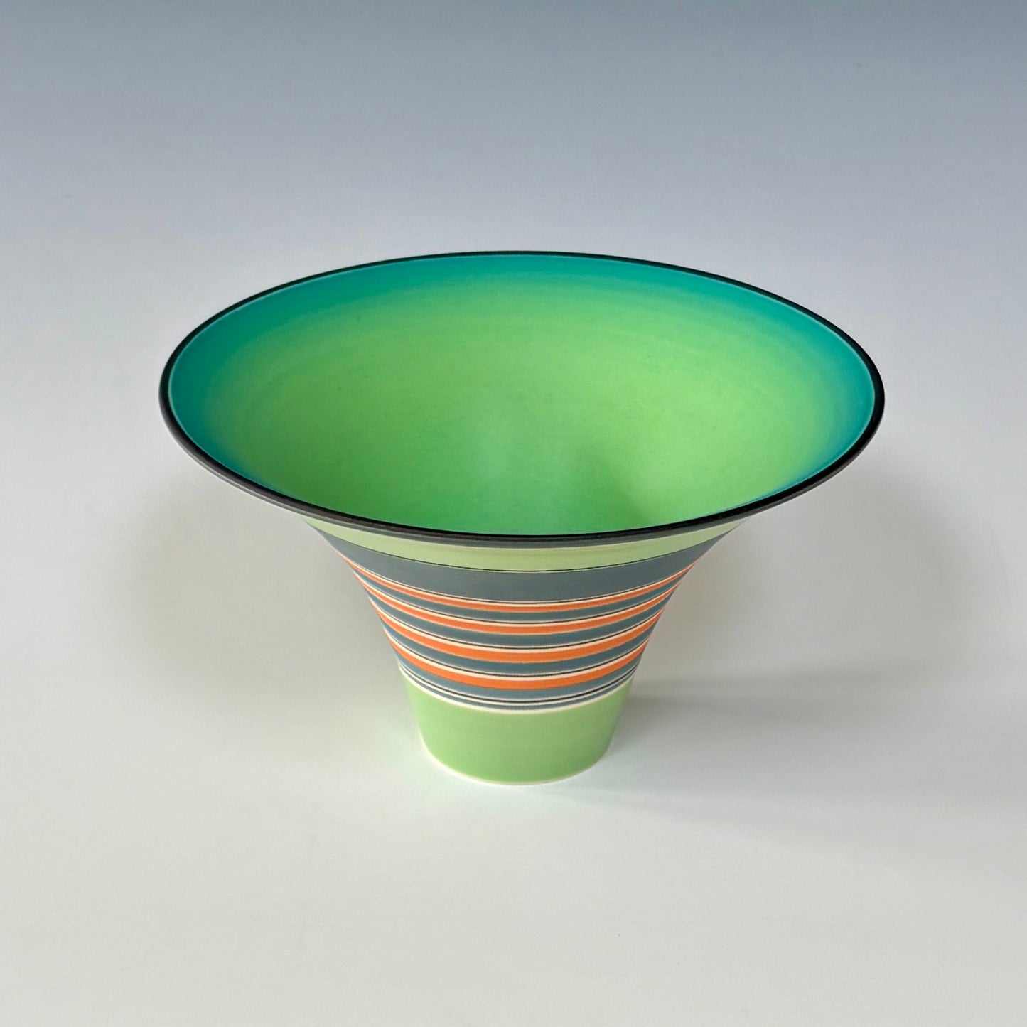 Flared Bowl - Lime Green/Orange/Grey