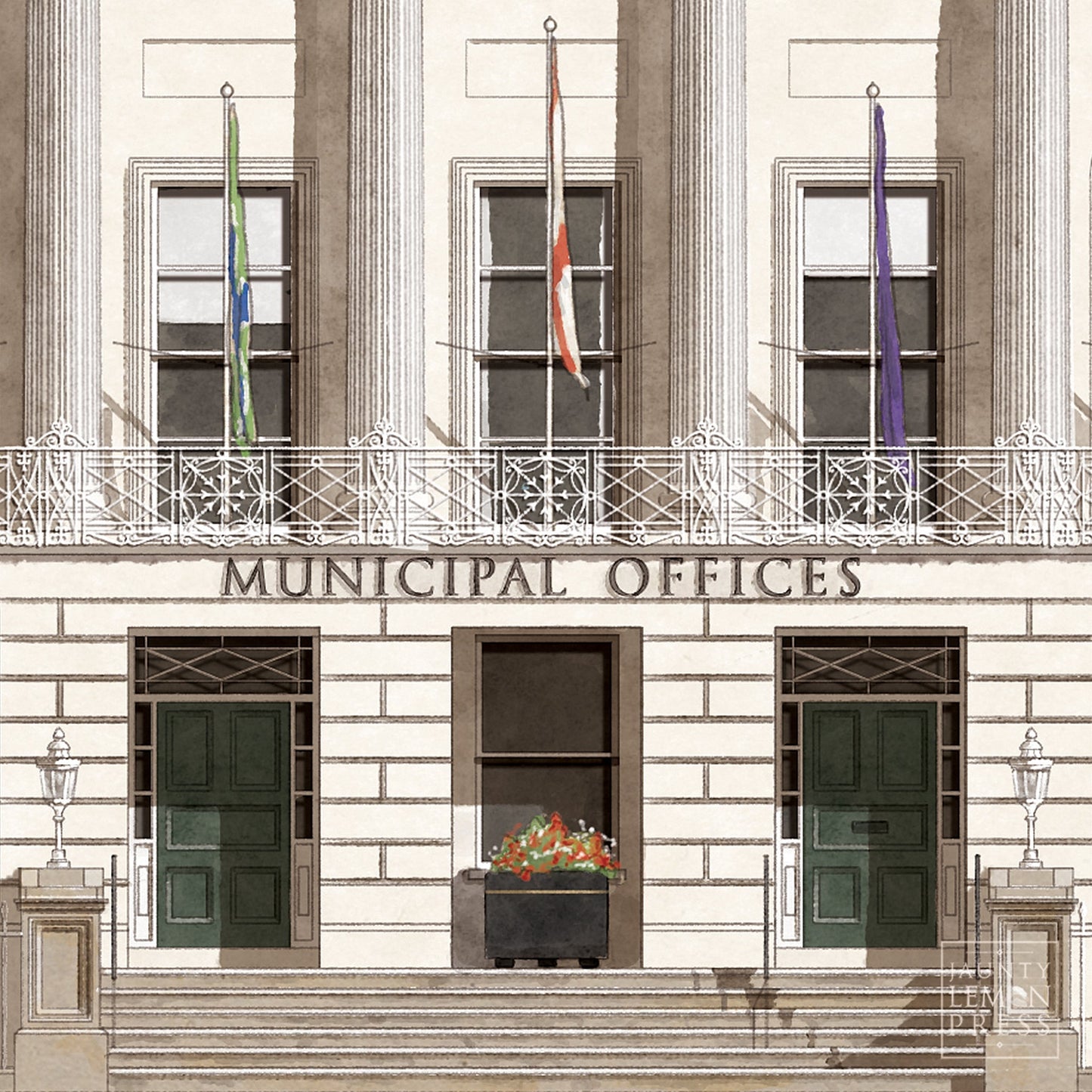 The Municipal Offices, Cheltenham (Mounted Print)