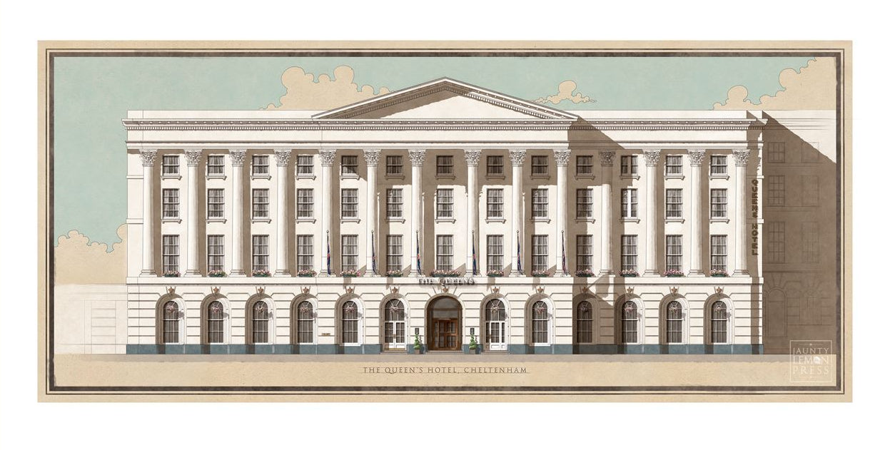 Queens Hotel, Cheltenham (Mounted Print)