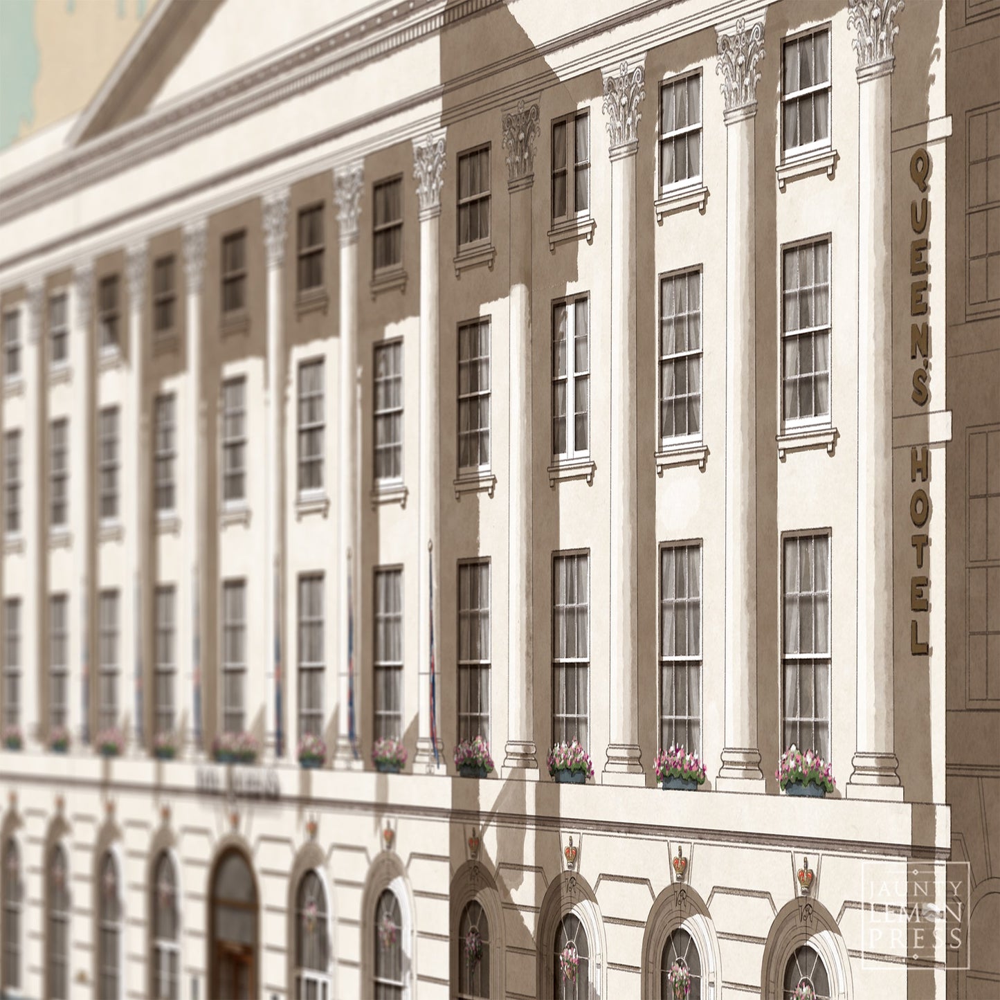 Queens Hotel, Cheltenham (Mounted Print)