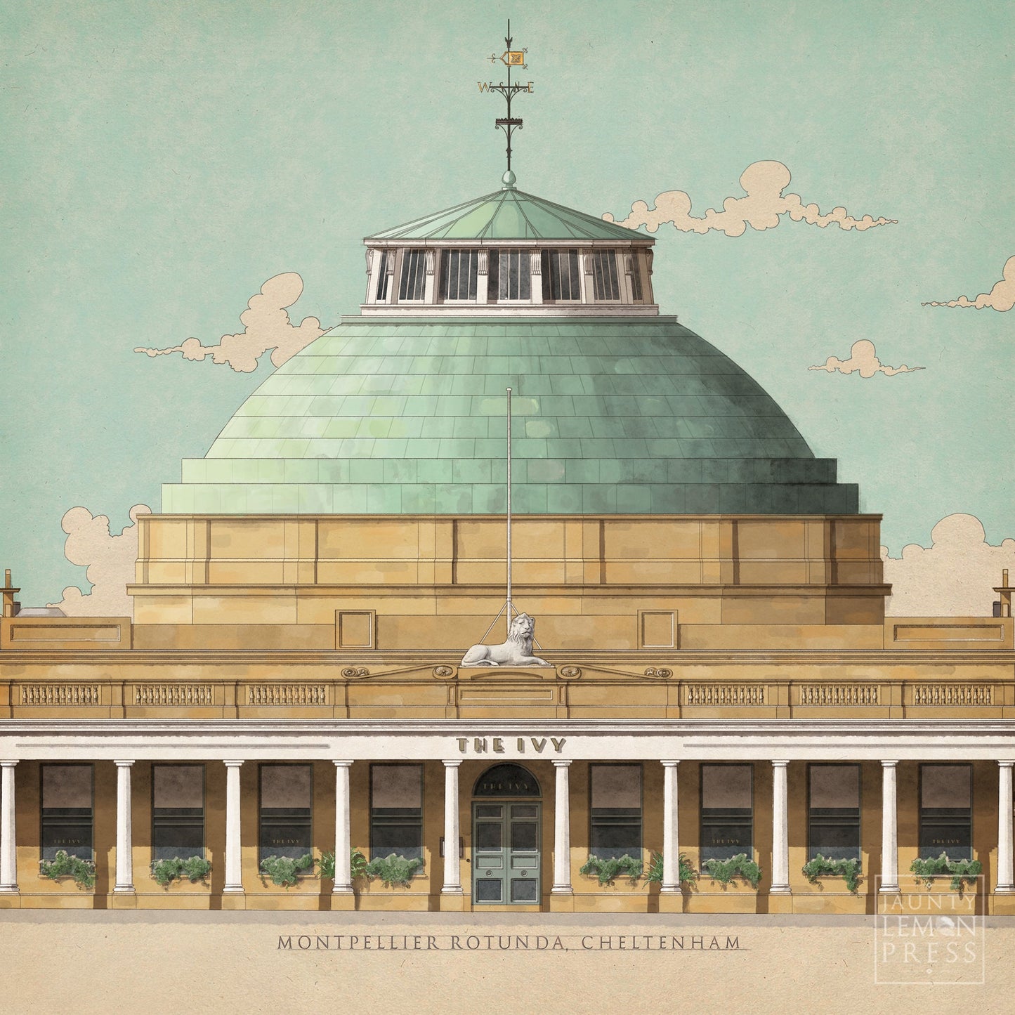 Montpellier Rotunda, Cheltenham (Mounted Print)