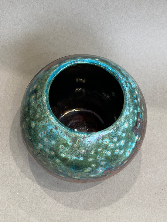 Large Raku Fired Porcelain Jar