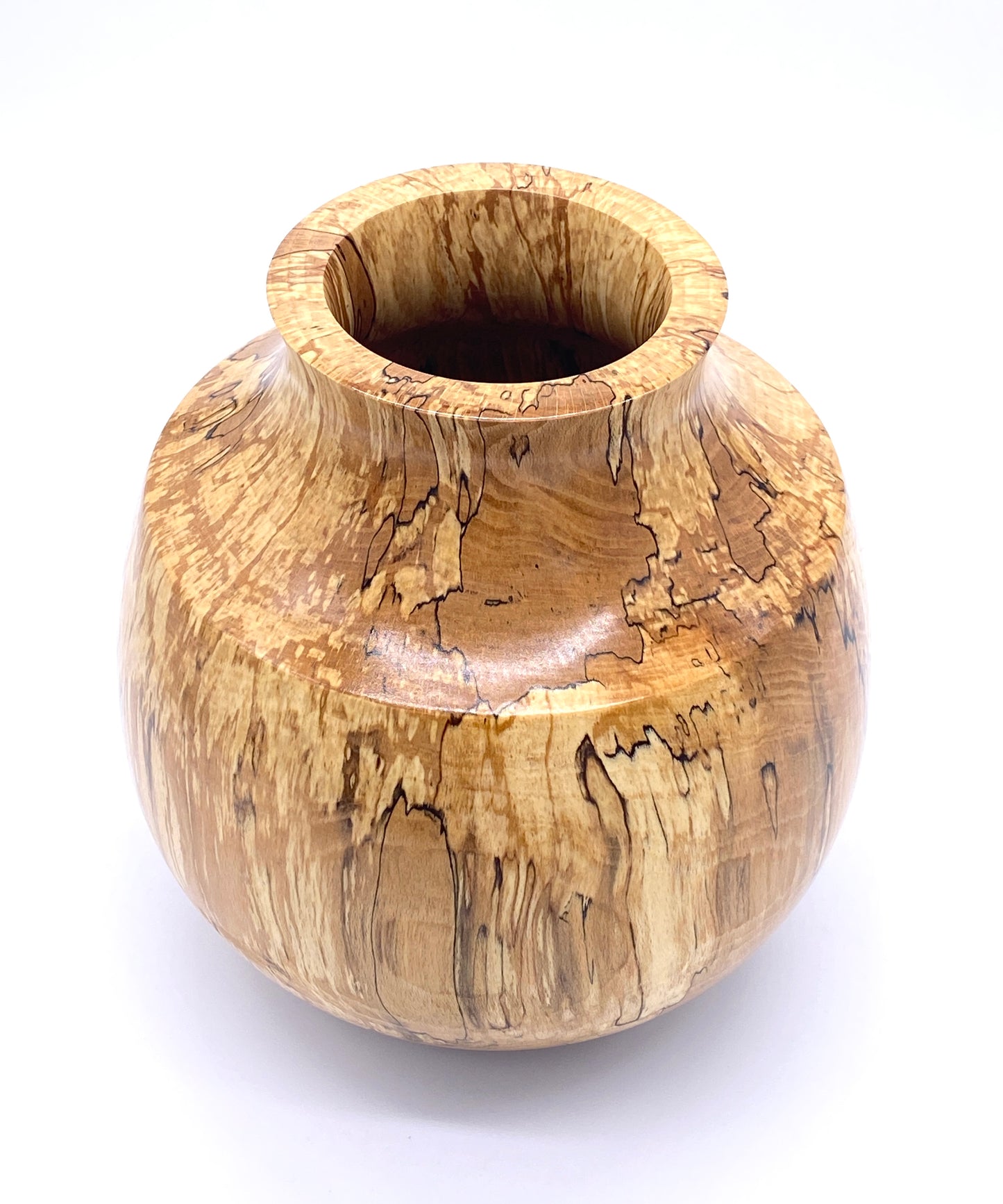 Inhale - Spalted Beech Squat Vase Form