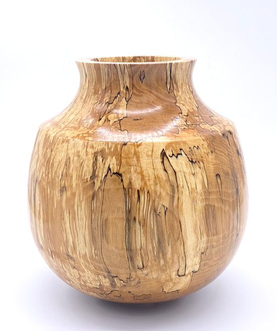 Inhale - Spalted Beech Squat Vase Form